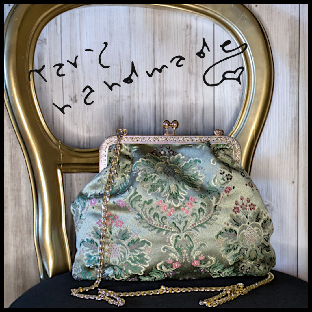 Giardino Segreto – Borsa in Broccato Damascato con piccoli fiori