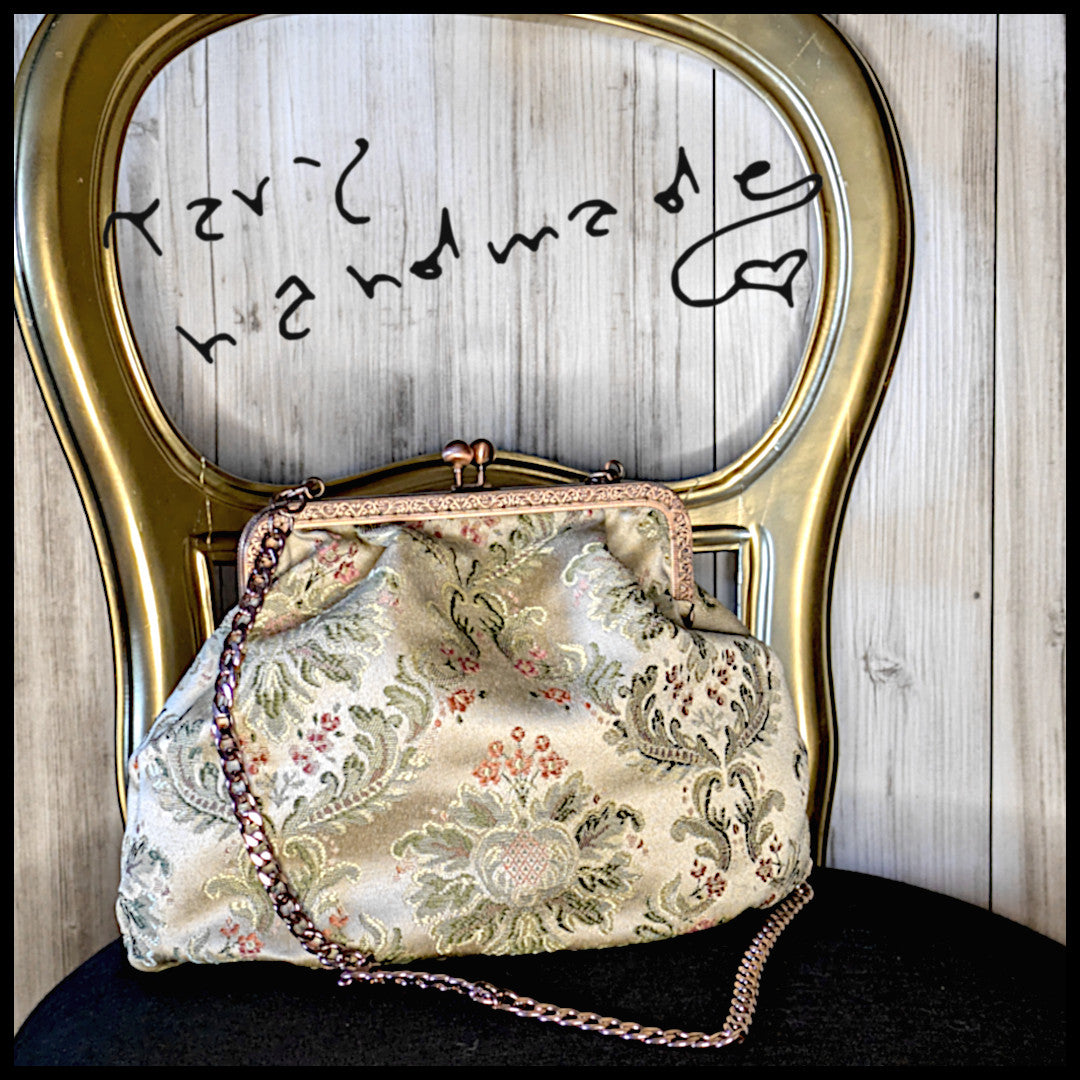 Giardino Segreto – Borsa in Broccato Damascato con piccoli fiori