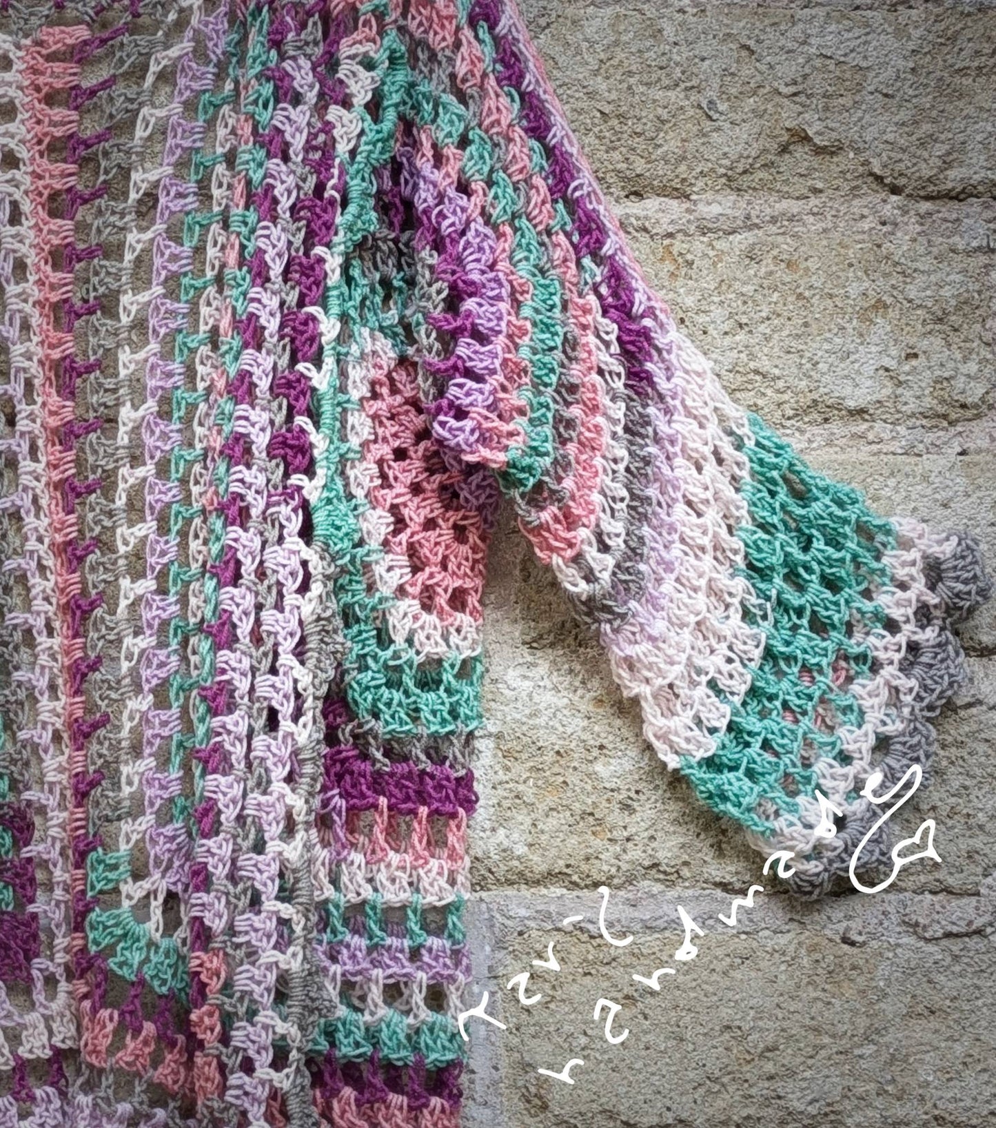 Aurora Selvaggia – Cardigan Boho a Crochet in Filato Sfumato