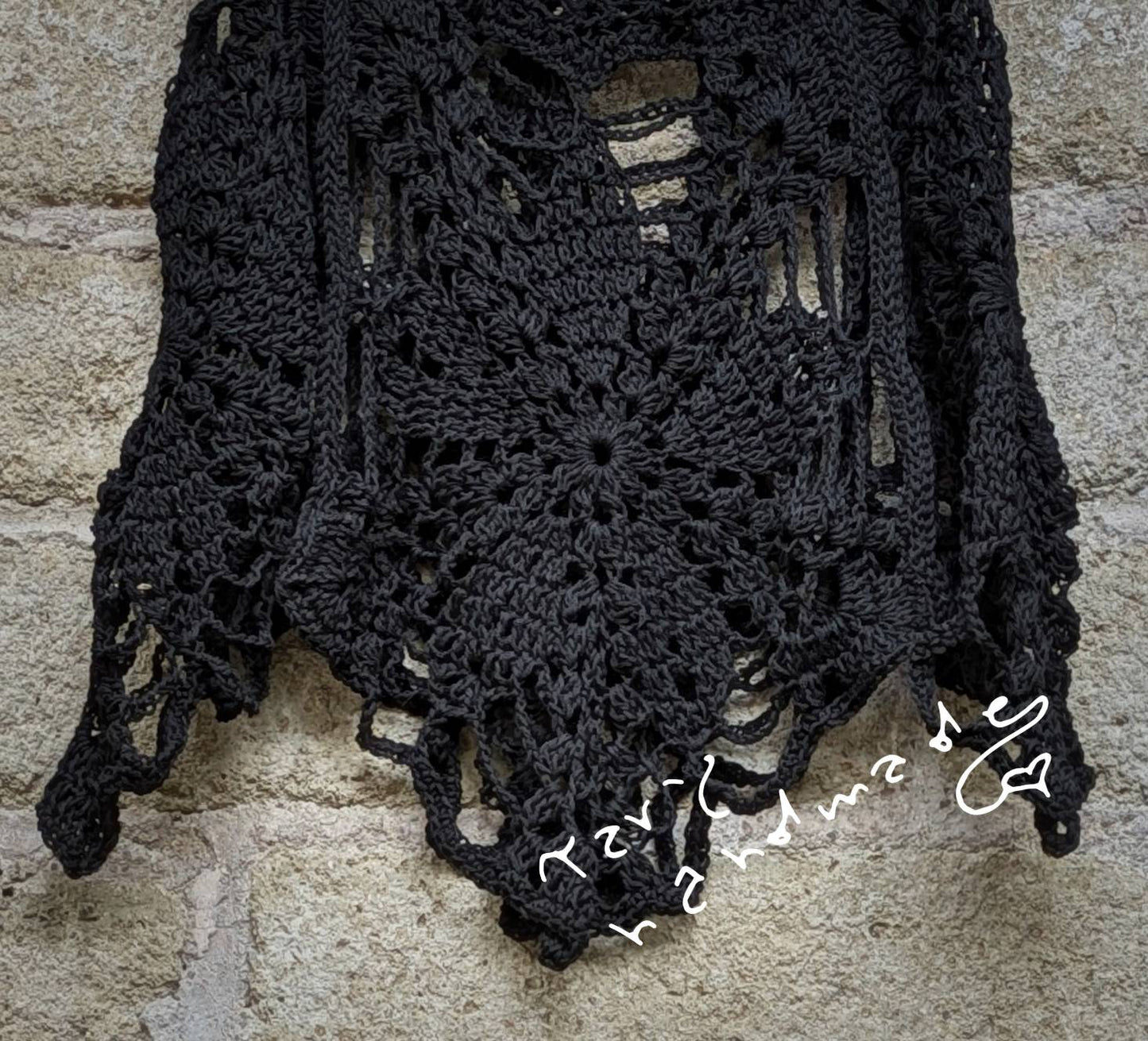 Rete di Ombra – Gonna Gotica in Cotone con Mandala a Punta
