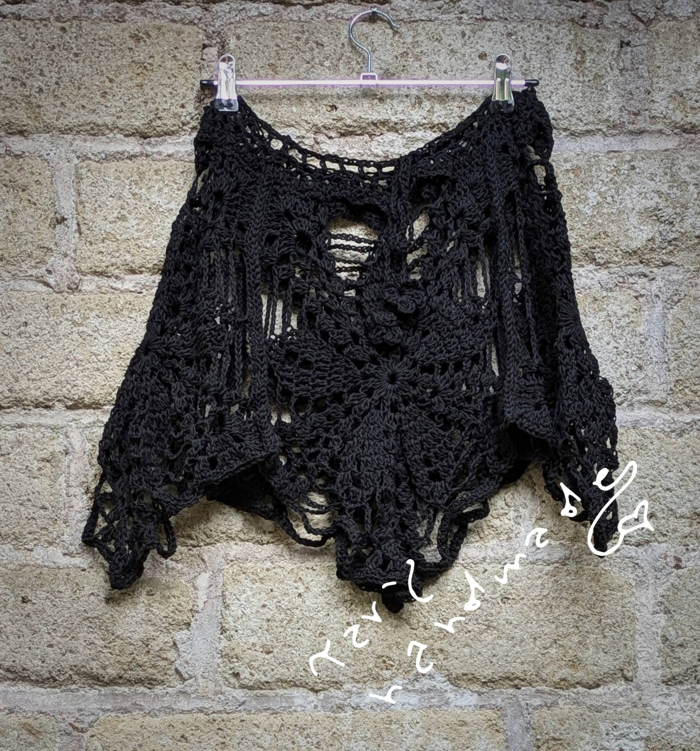 Rete di Ombra – Gonna Gotica in Cotone con Mandala a Punta
