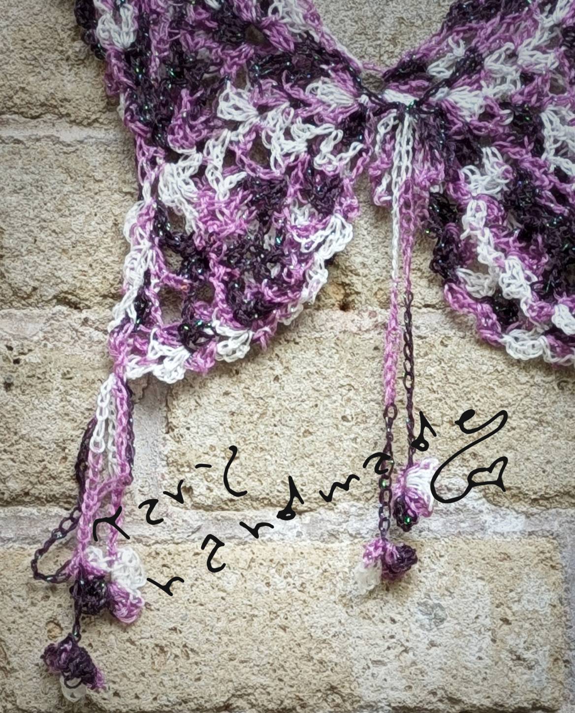 Ali di Nebbia – Gilet Farfalla Fairy a Crochet con Riflessi Iridescenti