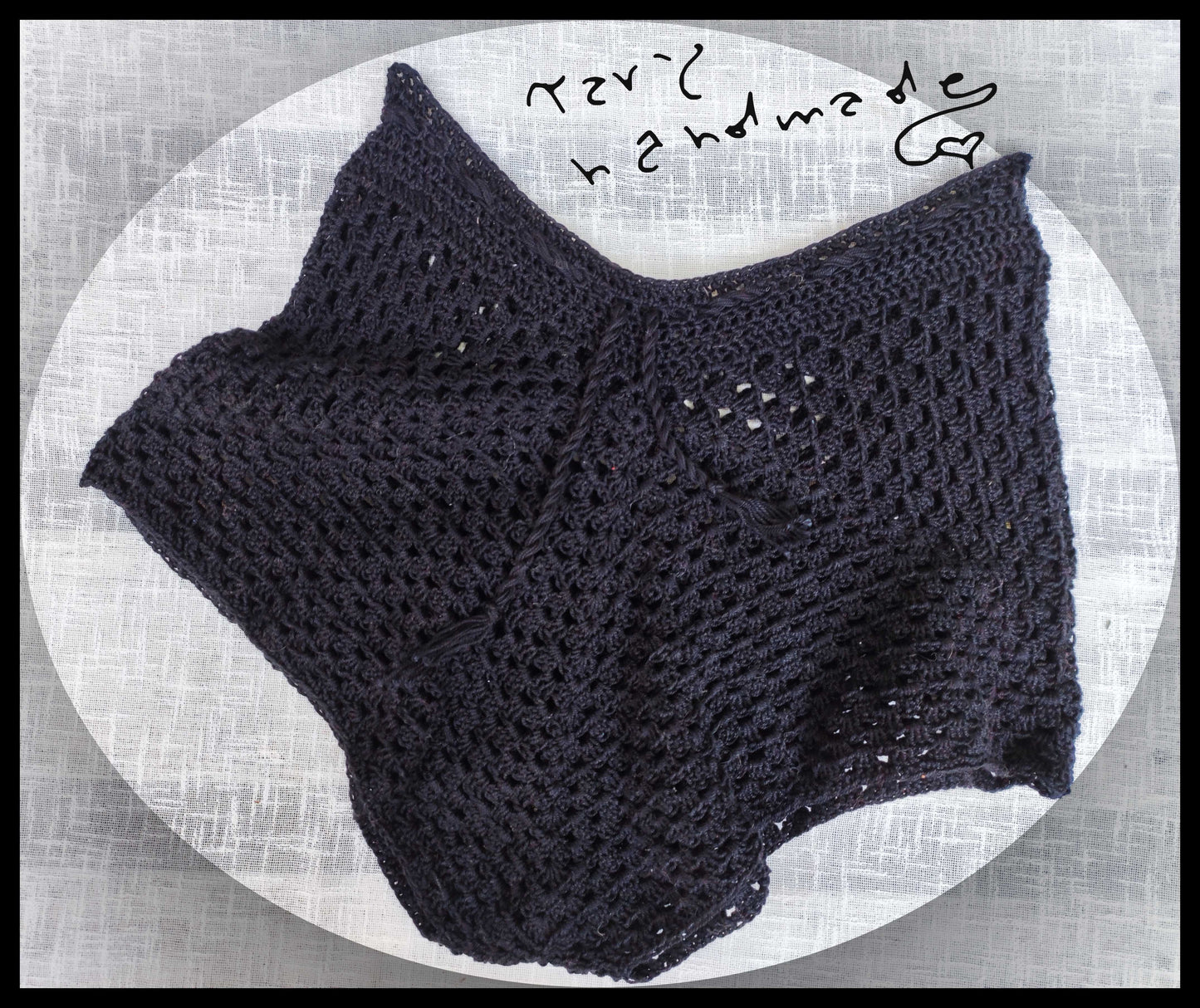Short Granny Nero – Pantaloncino Boho in Cotone con Coulisse