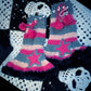 Nebbie Ribelli – Scaldamuscoli Fairy/Goth a Crochet con Rifiniture Pelliccia, Coulisse
