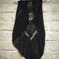 Mandala Nocturne – Gilet Lungo Crochet in Cotone Nero