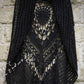 Mandala Nocturne – Gilet Lungo Crochet in Cotone Nero