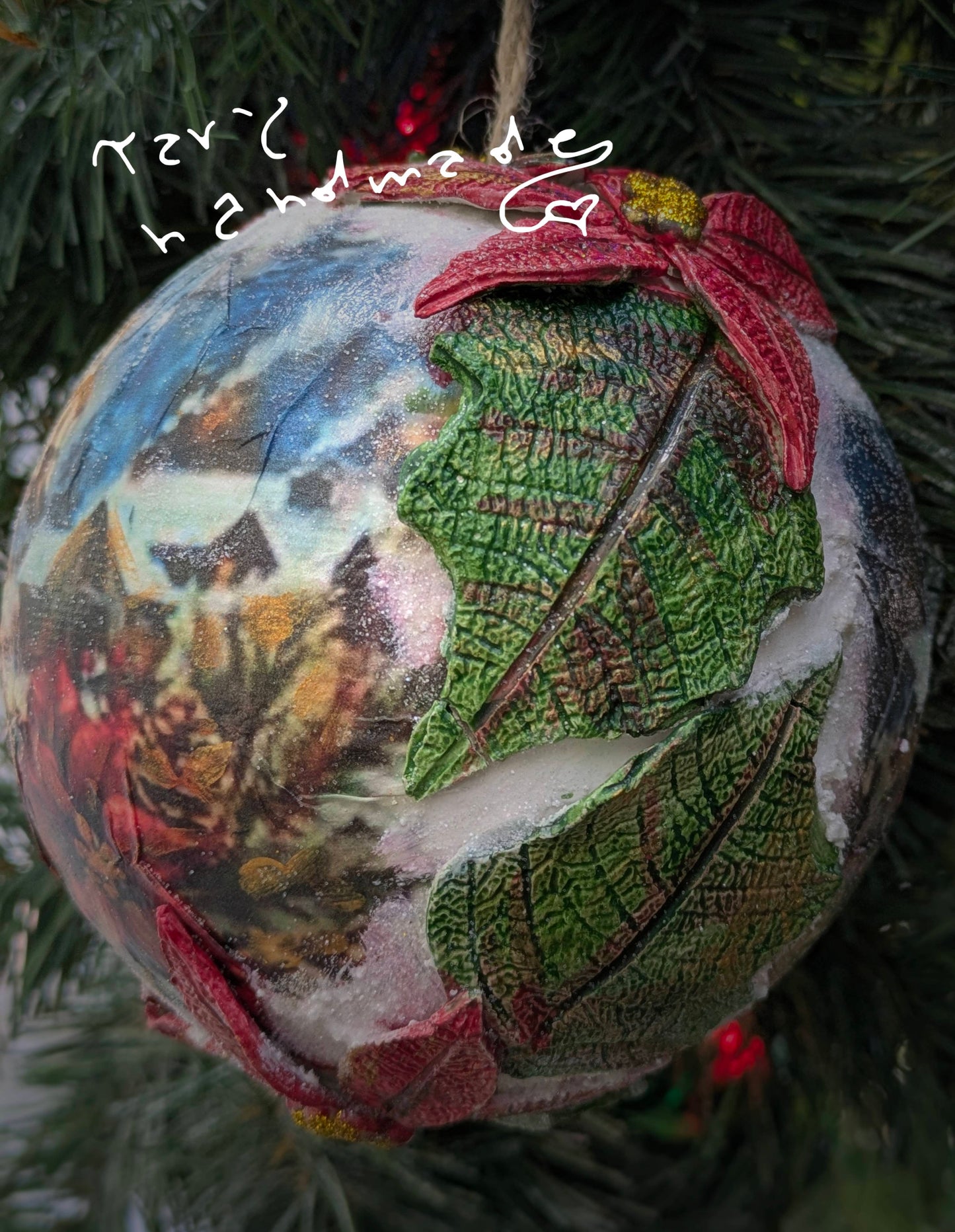 ✨ Sfera Natalizia "Christmas Carol" – Paesaggio Innevato & Stelle di Natale