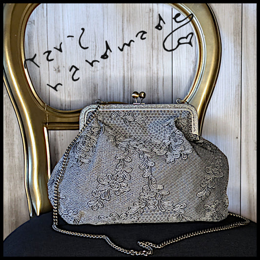 Ombra Barocca – Borsa Gothic in Tessuto Gobelin Nero ed Ecrù