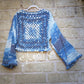 Nebbie di Mare – Maglia Boho-Grunge con Granny Square in Filato Sfumato