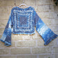 Nebbie di Mare – Maglia Boho-Grunge con Granny Square in Filato Sfumato