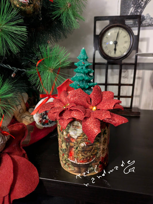 Luce di Yule - Centrotavola natalizio Luce di Yule con candela ad albero fatta a mano