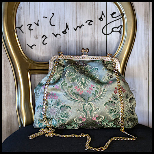 Giardino Segreto – Borsa in Broccato Damascato con piccoli fiori