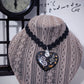 Song of Gears - Choker in Pizzo con Cabochon Gotico Steampunk in Wire Art