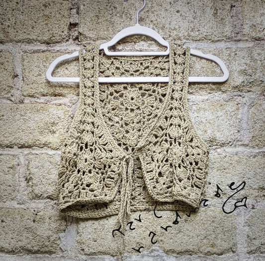 Sole d’Iside – Gilet Corto Crochet in Cotone Naturale