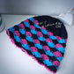 Cloche “Boho Waves” – Cappello crochet in cotone con onde colorate