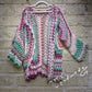 Aurora Selvaggia – Cardigan Boho a Crochet in Filato Sfumato
