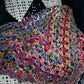 Intrecci di Caos – Plaid Quadrato in Lana Multicolore a Crochet, Motivo Granny Square