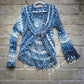 Onde d’Ombra – Cardigan Mandala a Crochet con Collo Sciallato