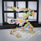 GirodiFiori — avvolgente bracciale con fiori e foglie in resina e perline di vetro