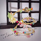 GirodiFiori — avvolgente bracciale con fiori e foglie in resina e perline di vetro
