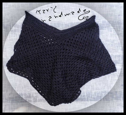 Short Granny Nero – Pantaloncino Boho in Cotone con Coulisse